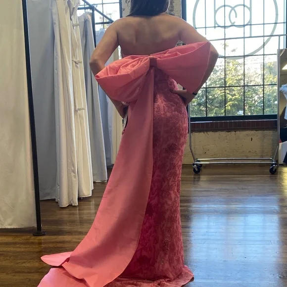 Amarra pink beaded formal gown